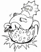 Egg Dinosaur Coloring Pages Drawing Colouring Hatching Baby Getdrawings sketch template