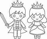 Prince Princess Coloring Drawing Clipart Pages Printable Clip Line Crown Simple Little Sweetclipart Drawings Princesse Dessin Color Coloriage Silkworm Pilgrim sketch template
