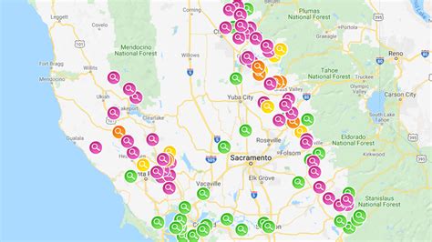 maps  current  potential power shutoffs  northern california