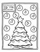 Christmas Multiplication Math Color Number 3rd Digit Holiday Third Followers sketch template