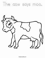 Coloring Cow Moo Says Print Ll sketch template