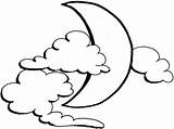 Moon Clipart Clouds Coloring Color Kids Covered Sky Clip Colouring Play Clipartmag Library Clipartbest Crescent sketch template
