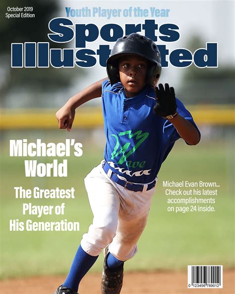 custom sports illustrated magazine cover sports magazine etsy