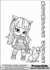 Monster High Baby Rochelle Chibi Goyle Cute Printerkids Coloring Colouring Printable Pet sketch template