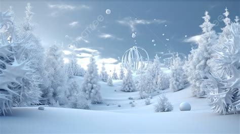 winter wonderland snowy lands wallpaper background  render abstract