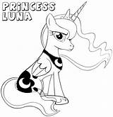 Luna Coloring Princess Pages Pony Little Kids sketch template