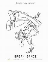 Hop Danse Breakdancer Colorier Colouring sketch template