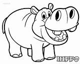 Hippo Coloring Pages Hippopotamus Kids Clipart Printable Drawing Cartoon Print Color Cute Line Mammals Baby Cool2bkids Hippos Clip Animal Drawings sketch template