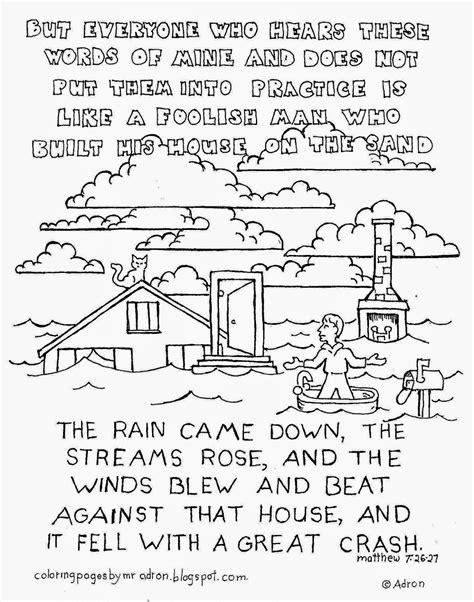 wise man built  house   rock coloring page richard mcnarys