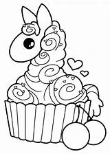 Coloring Llama Pages Alpaca Kawaii Cute Drawing Cupcake Colouring Clipart Printable Yampuff Baby Coloriage Color Cupcakes Line Kids Getdrawings Getcolorings sketch template