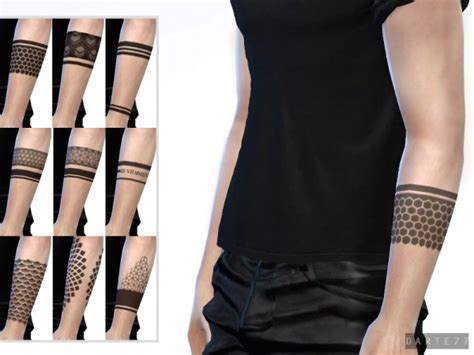 the sims resource geometric tattoos left arm by darte77