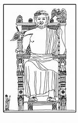 Zeus Estatua Colorkid sketch template