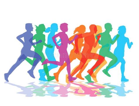 group of runners colorful illustration of a group of runners men and