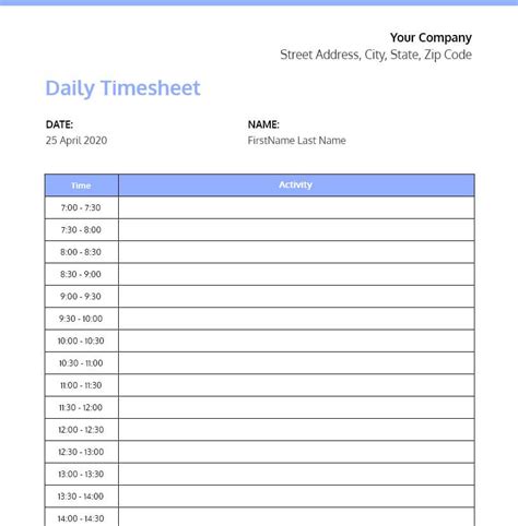 google sheets timesheet templates