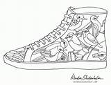 Coloring Shoes Pages Shoe Converse Nike Jordan Tennis Birds Color Drawing Sneakers Print Adult Air Jordans Printable Colouring Sheets Adults sketch template