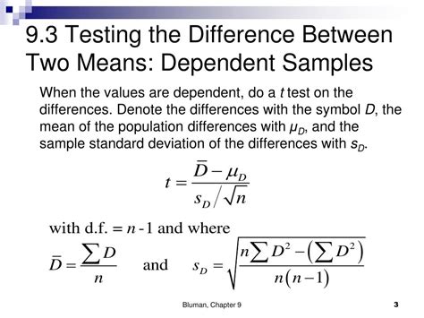 testing  difference   means dependent samples powerpoint  id