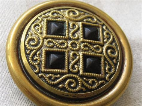 large antique black trim metal button metal buttons black trim metal