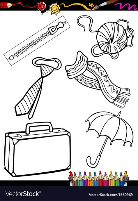 cartoon objects coloring page vector image  vectorstock coloring