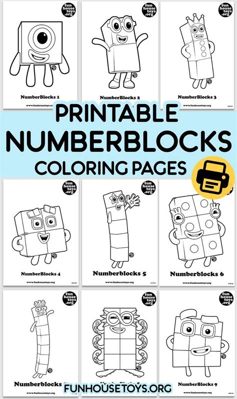 numberblocks printables fun printables  kids learning worksheets