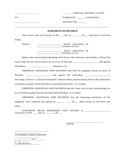 louisiana divorce  template pdffiller