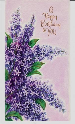 vintage purple lilacs birthday clip art happy birthday greeting card