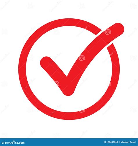 red check list button icon check mark  box sign stock illustration