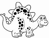 Dinosaur Coloring Pages Cartoon Cute Clipart Drawing Dinosaurs Sheet Toddlers Preschoolers Clip Library Colouring Printable Kids Popular Coloringhome Little sketch template
