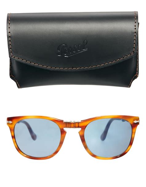 Lyst Persol Folding Wayfarer Sunglasses In Orange For Men