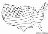 Flag Coloring American Colorkid Pages Map sketch template