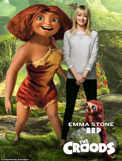 exclusive emma stone stars in new featurette for animated movie the croods daily mail online