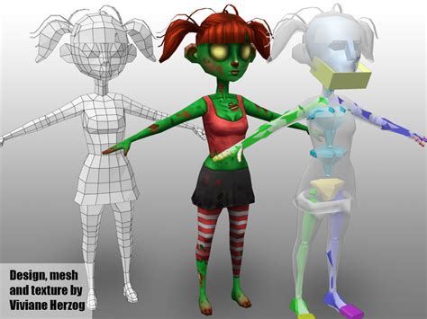 3d model cartoon zombies vr ar low poly rigged animated cgtrader