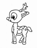 Rudolph Coloring Pages Baby Printable Kids sketch template