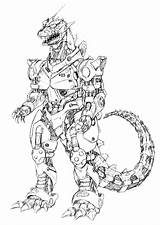Mechagodzilla Coloring Pages Drawing Printable Color Getdrawings Print sketch template