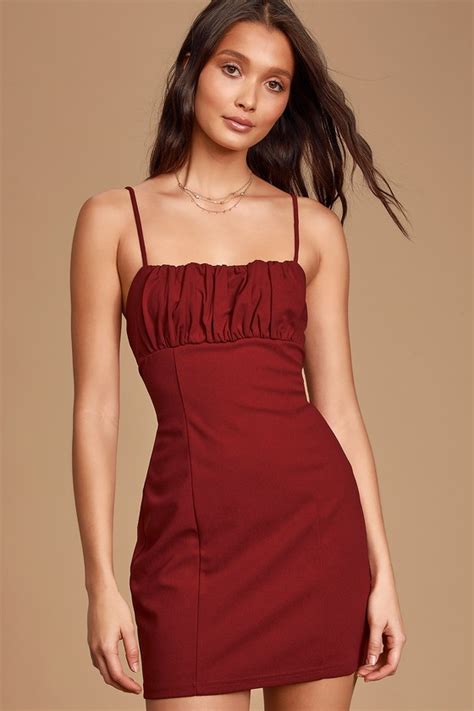 Sexy Wine Red Dress Bodycon Dress Mini Dress Dress Lulus
