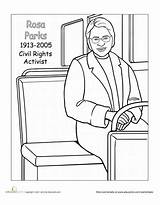 Rosa Parks Coloring History Month Printable Sheets Pages Worksheets Clipart Sheet Kids Bridges Ruby Grade Education Girl Women Power Activities sketch template