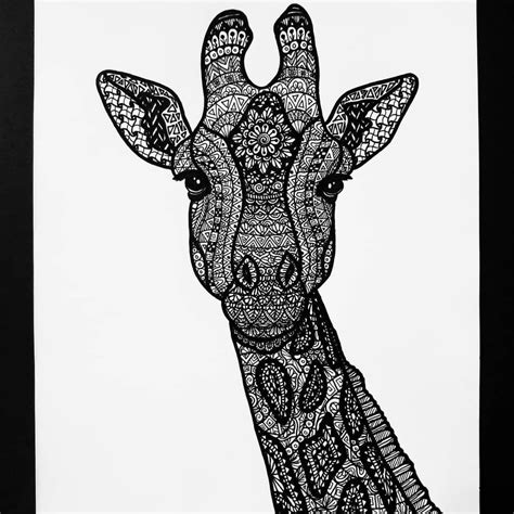 finished  zentangle giraffe     comment