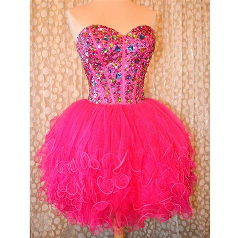 Hot Pink Short Homecoming Dresses Sexy Sweetheart With