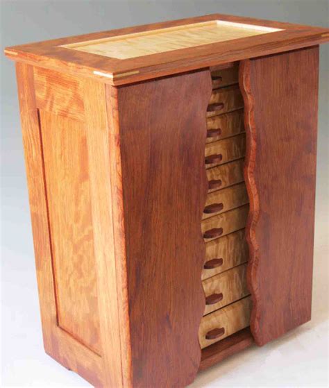 necklace holder beautiful handmade armoire jewelry box  exotic woods