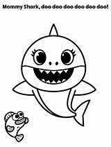 Mommy Doo Sharks Coloring4free Pinkfong Colorironline Wonder Desenho sketch template