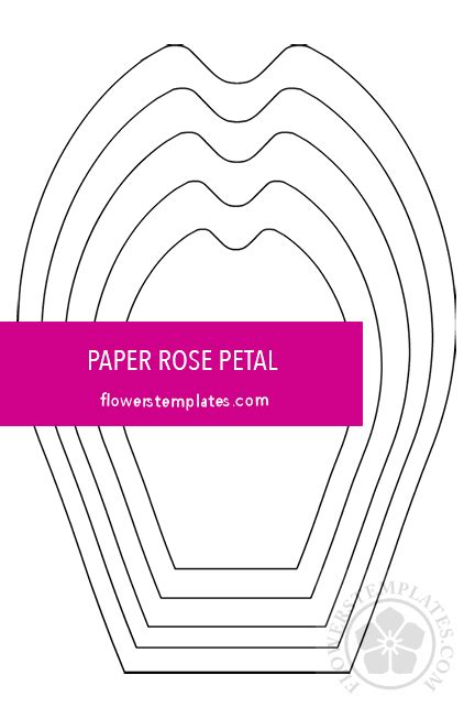 paper rose petal flowers templates