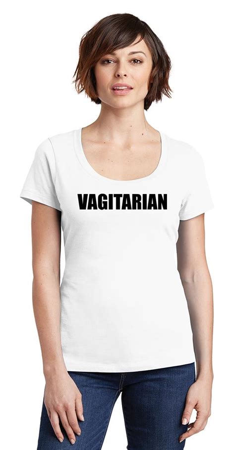 ladies vagitarian rude sexual humor funny shirt scoop tee vegetarian
