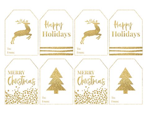 gold  printable christmas   tags paper trail design