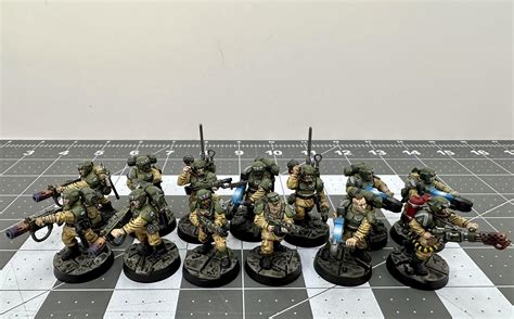 cadian shock troops sergeants  special weapons painted base etsy