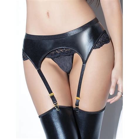 comeondear garters sexi womens faux leather high waist wedding garters