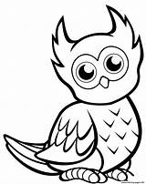 Owl Coloring Pages Cute Owls Printable Easy Print Preschool Cartoon Birds Book Books Animals sketch template