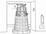 Dalek Cartoon Drawing Line Deviantart sketch template
