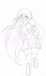 Luka Megurine Katun Sama Lineart Anime Deviantart sketch template