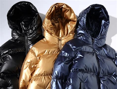 wholesale custom mens winter padded bubble jacket shiny bubble coats
