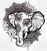 Mandala Elephant Tattoo Ganesha Drawing Transparent Svg Artist Boho Clipart Lotus Elefant Tattoos Etsy Designs Frame Illustration Temporary Tribal Elefante sketch template