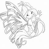 Sirenix Flora Winx Colorea sketch template